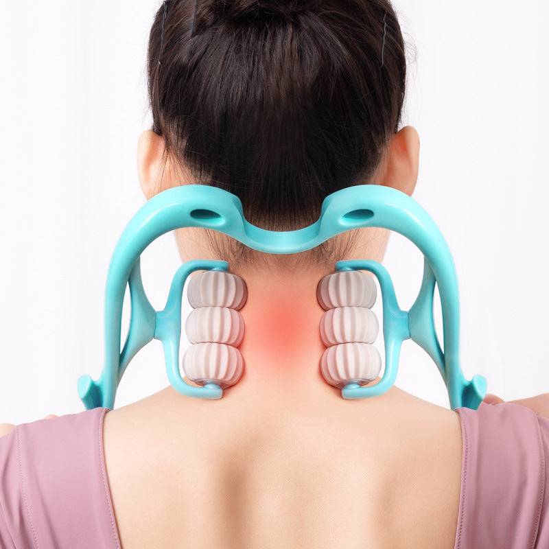 Masajeador de cuello manual con rodillos 360° – imagen 1